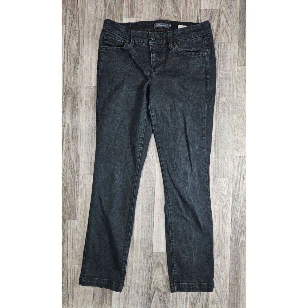 Level 99 Womens Size 29 Lily Cropped Skinny Straight Black Grey Denim Jeans